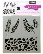 Pebeo Stencil leaves and feathers