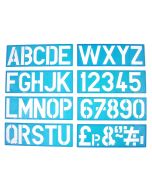 Major Brushes Plastic Signwriting Stencils with Uppercase Letters & Numbers 100mm