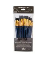 Royal & Langnickel Black Taklon Assorted Long Handle Paint Brush Set of 12