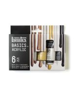 Liquitex Basics Acrylic Metallics & Iridescents Set 6 x 22ml
