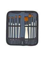 10 Assorted Synthetic Brushes in Zip Wallet I Paint Brushes I Art Supplies from The Art Shop Skipton