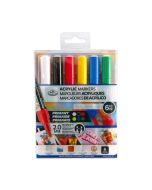 Royal & Langnickel 2mm Reversible Tip Acrylic Markers Primary Set 6pc