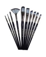 Major Brushes Silvertone Synthetic Artist Brushes Set of 10