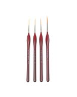 Triangular Handle Synthetic Rigger Paint Brush Set of 4