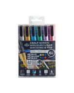 Royal & Langnickel 2mm Reversible Tip Chalk Markers Metallic Set 6pc