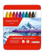 Caran d'Ache Neocolor II Aquarelle Water-Soluble Wax Pastel Set of 10