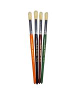 Major Brushes Colour Handle Hog Bristle Round #12 Brush Set of 4