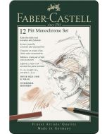 Faber-Castell Pitt Monochrome Tin 12pc