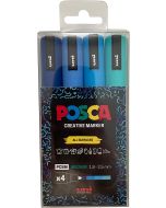 Uni POSCA PC-5M Creative Paint Markers Blue Tones Set