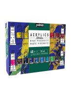 Pebeo Studio High Viscosity Acrylics Set 40 x 20ml Tubes with Brush